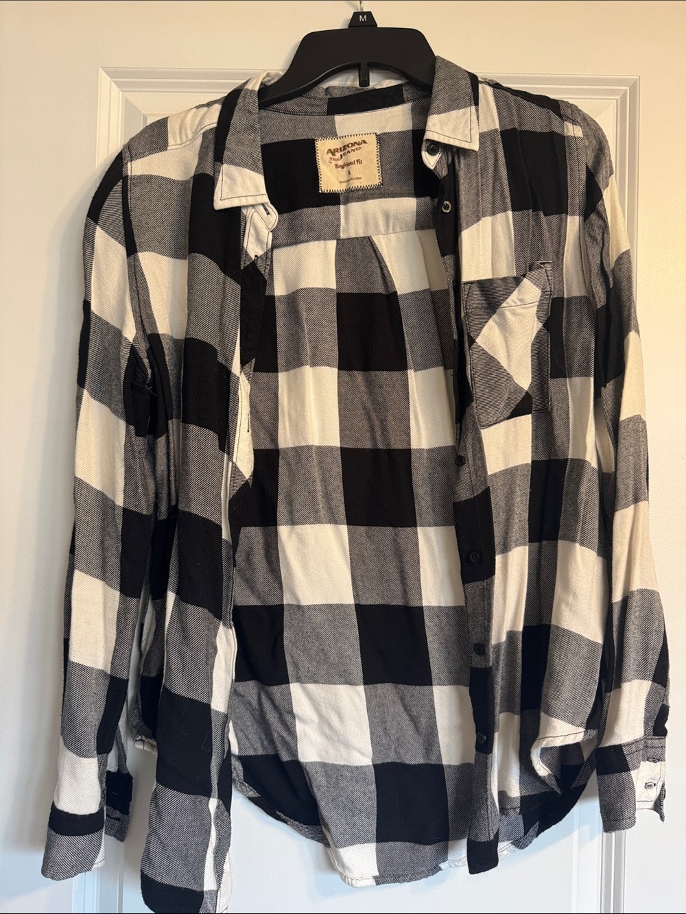 Arizona Jean Company Black and White Buffalo Plaid Shirt